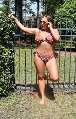 Unique Vintage - CZ196 - 33022 See You At The Pool Bikini Top - Rust SWIMWEAR