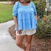 Entro - T18278 - 41122 Life Is Sweet Print Top - Blue TOPS