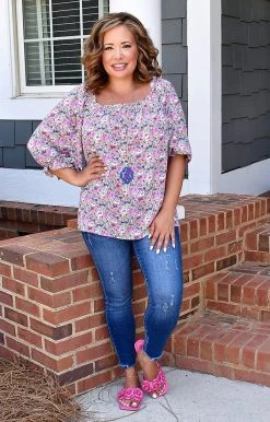 Staccato - 18546B-PP - 62522 TOPS Take You There Floral Top - Multi