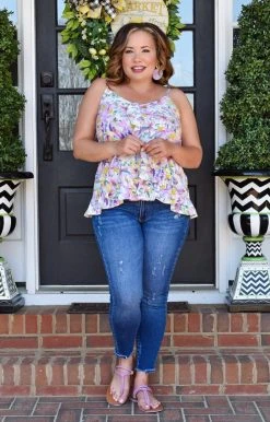 Staccato - 18392A-PP - 22522 Brighten Your Life Floral Top - Ivory/Multi