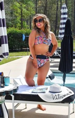 Unique Vintage - CZ200 - 33022 Bon Voyage Floral Bikini Bottom - Black/Multi SWIMWEAR