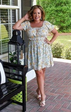 143 Story - DM7722A - 6922 Casual Dresses No Looking Back Floral Dress - Blue/Multi