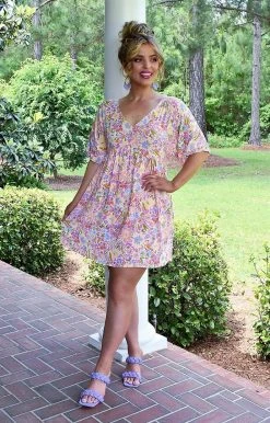 Andree - 8743-15 - 5922 DRESSES Awaiting Answers Print Dress - Multi