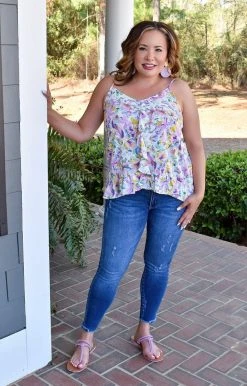 Staccato - 18392A-PP - 22522 Brighten Your Life Floral Top - Ivory/Multi