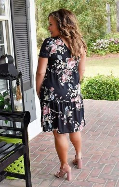 Heimish - BL-SD1313S - 32722 On Arrival Floral Dress - Black DRESSES