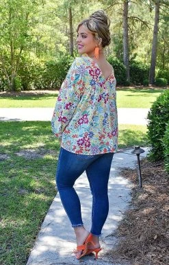 First Love - T11526 - 51222 TOPS Wait For Me Oversized Floral Top - Multi