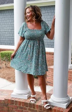 First Love - D1141 - 71122 Weekend Brunch Floral Dress - Green/Multi DRESSES