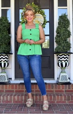 Staccato - 18528A-PP - 51722 Dreaming Of Us Top - Green TOPS