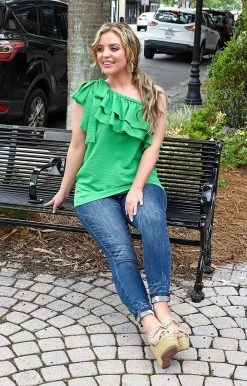 First Love - T11727 - 52422 You Have My Heart Top - Kelly Green