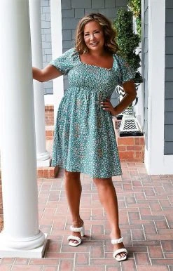 First Love - D1141 - 71122 Weekend Brunch Floral Dress - Green/Multi DRESSES