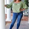 Jealous Tomato - AT2167-PP - 22722 Better With You Floral Top - Sage TOPS