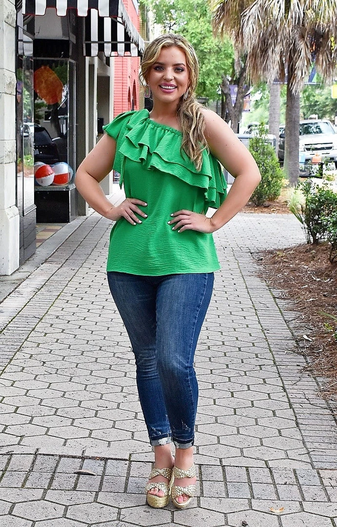 First Love - T11727 - 52422 You Have My Heart Top - Kelly Green