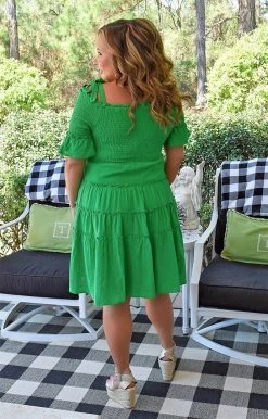 White Birch - D90050P - 32222 Steady Heart Dress - Kelly Green