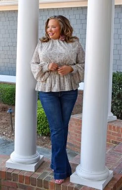 TCEC - CT7449 - 2222 TOPS Give Me A Sign Floral Top - Light Sage