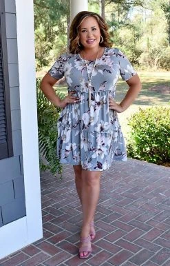 Heimish - BL-SD1197-18 - 32522 DRESSES Always My Favorite Floral Dress - Slate