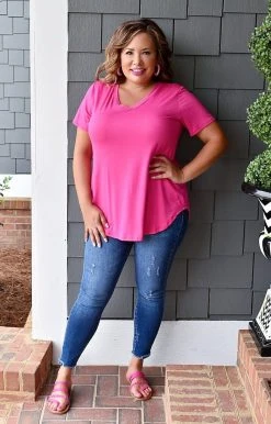 Heimish - BL-ST1644S - 32822 Back For You Top - Fuchsia TOPS