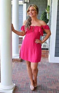 Main Strip - LD50758X - 5222 Keep On Dreaming Dress - Fuchsia DRESSES