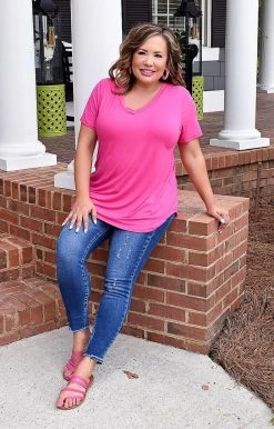 Heimish - BL-ST1644S - 32822 Back For You Top - Fuchsia TOPS