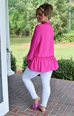 143 Story - TB2058-PP - 4922 TOPS Be My Reason Top - Fuchsia