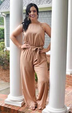 Andree - 53349-PP - 7421 BOTTOMS Too Haute To Handle Jumpsuit -Mocha