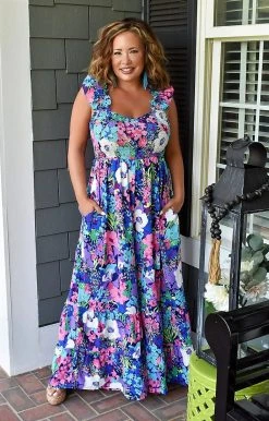 Hailey & Co - IR6902 - 7722 BOTTOMS Dancing In The Garden Floral Jumpsuit - Multi