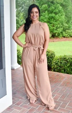 Andree - 53349-PP - 7421 BOTTOMS Too Haute To Handle Jumpsuit -Mocha