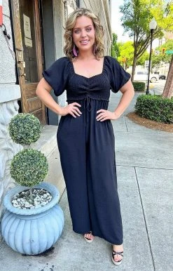 143 Story - IRM8110-PP - 53122 BOTTOMS Feels Like Fun Jumpsuit - Black