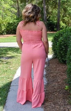 Vision - JP117PP - 61122 New Found Love Jumpsuit - Coral BOTTOMS