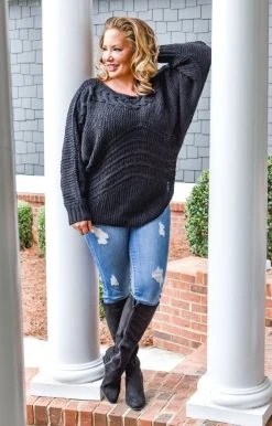 Davi & Dani - PWT91344PER - 112220 Never Too Soon Sweater - Black