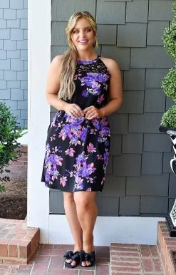 Heimish - ED6504-12 - 61422 Get On Board Floral Dress - Black