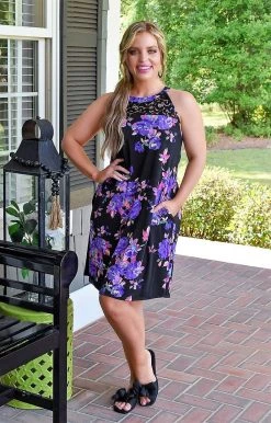 Heimish - ED6504-12 - 61422 Get On Board Floral Dress - Black