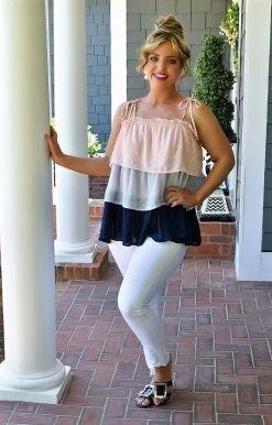 Davi & Dani - JT14242PER - 51322 TOPS Always My Best Colorblock Top