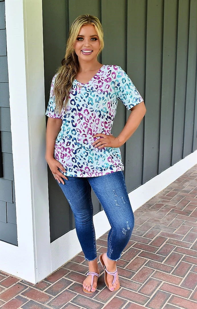 Heimish - ST2157-10 - 71122 Up For Anything Leopard Top TOPS