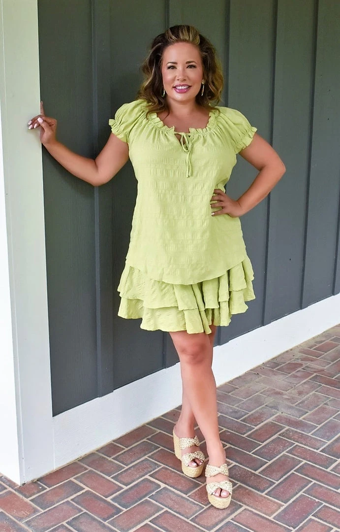 Davi & Dani - JT17065 - 52722 TOPS Summer Skies Top - Lime