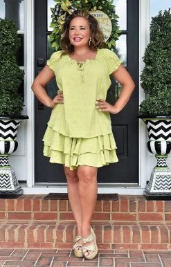 Davi & Dani - JT17065 - 52722 TOPS Summer Skies Top - Lime