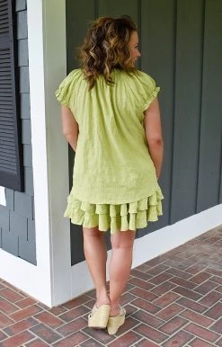 Davi & Dani - JS17064PER - 52722 Summer Skies Skirt - Lime BOTTOMS