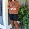 Sew In Love - ET928-26GRPHC - 111221 Self Love Graphic Pullover - Caramel Graphic Tees