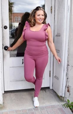 TCEC - CP9453 - 2922 Fast & Free Athletic Leggings - Dark Mauve