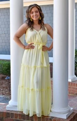 Flying Tomato - LD1028-PP - 21522 DRESSES I'm Extra Striped Maxi Dress - Yellow