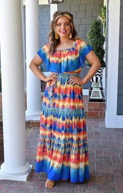 Flying Tomato - 18556-PP - 32122 Sunset Dreams Maxi Dress - Multi