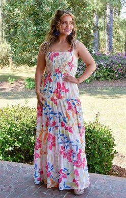 Flying Tomato - ID18662-PP - 32422 Expecting Perfection Floral Maxi Dress - Ivory/Multi