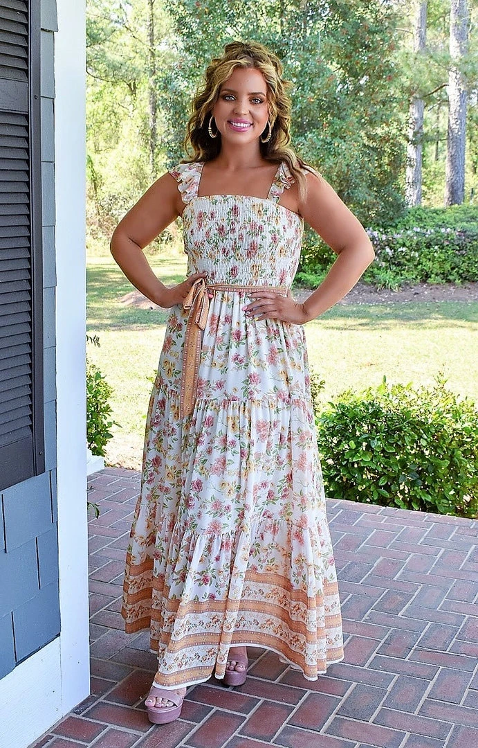 Flying Tomato - LD1448 - 4222 DRESSES Showered With Love Floral Maxi Dress - Ivory