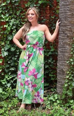 Spin USA - D3646 - 52422 DRESSES Keep Up With Me Floral Maxi Dress - Green