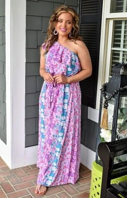 Andree - D10088 - 32022 Getting The Attention Floral Maxi Dress - Multi
