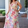 Flying Tomato - ID18662-PP - 32422 Expecting Perfection Floral Maxi Dress - Ivory/Multi