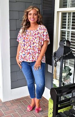 Andree - T10753 - 32822 On The Move Leopard Top - Ivory/Multi