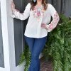 Andree - 18912 - 11622 TOPS Make It Work Embroidered Top - Ivory