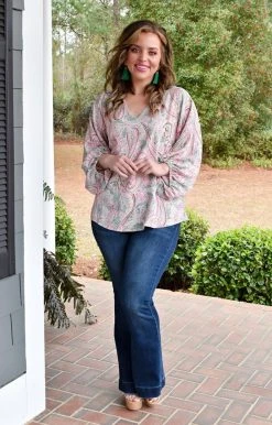Davi & Dani - DT92149BPER - 21122 On The Scene Print Top - Pink