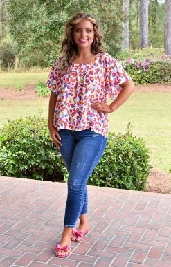 Andree - T10753 - 32822 On The Move Leopard Top - Ivory/Multi