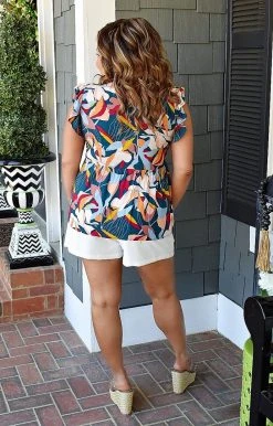 Andree - T10632 - 32122 TOPS Just Like Paradise Print Top - Multi